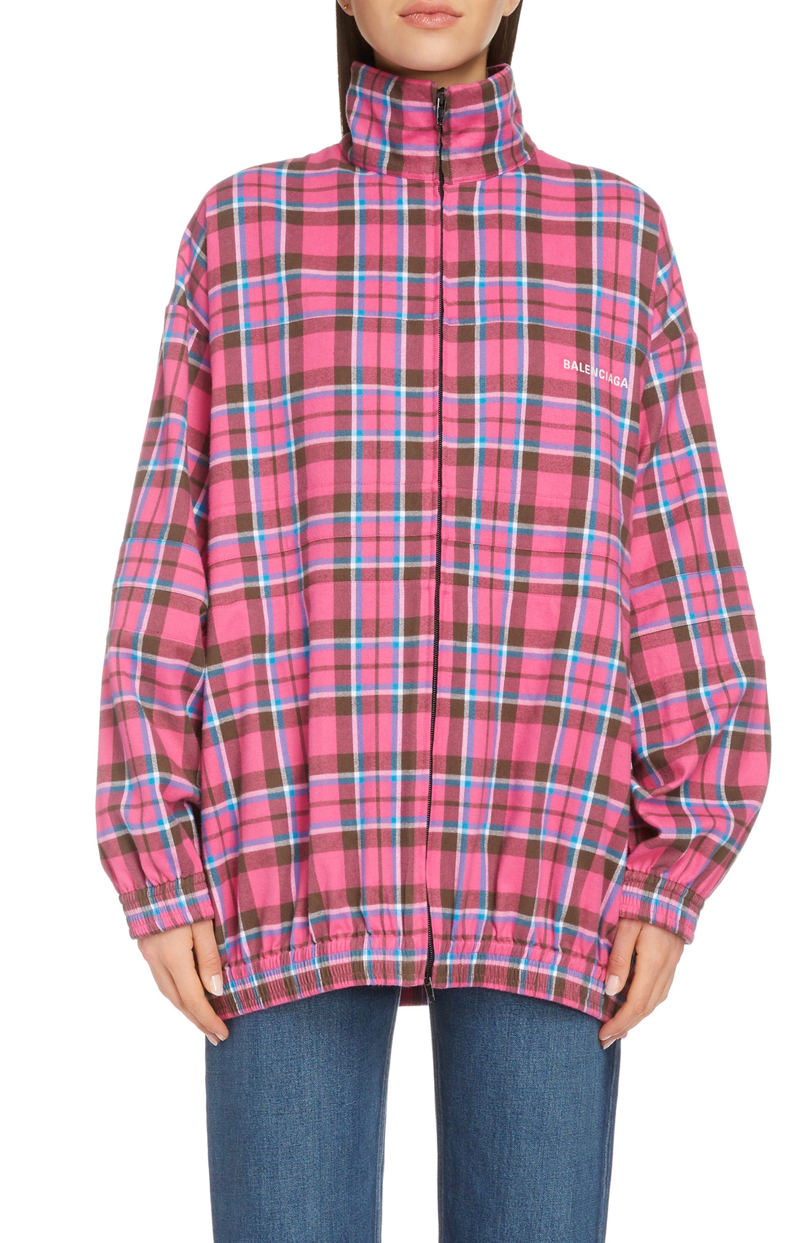 Women's Balenciaga Oversize Check Flannel Jacket | Smart Closet