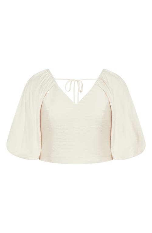 City Chic Peta Crop Top In Oat