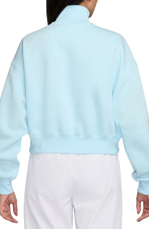 Shop Nike Sportswear Phoenix Fleece Crop Sweatshirt In Glacier Blue/sail