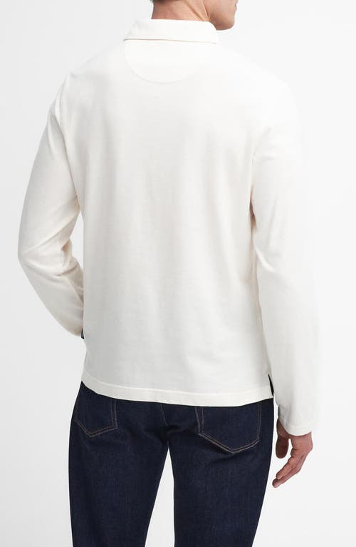 Shop Barbour Corpatch Long Sleeve Polo In Whisper White