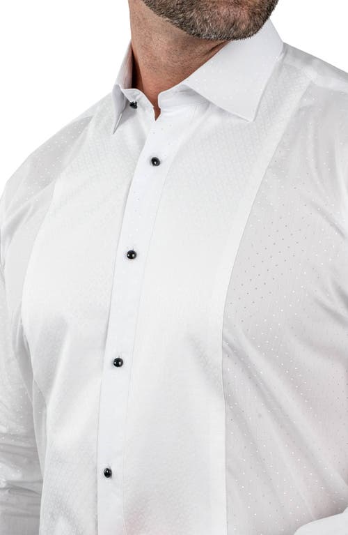 Maceoo Ceremony Stardust Colorblock Button-up Shirt In White