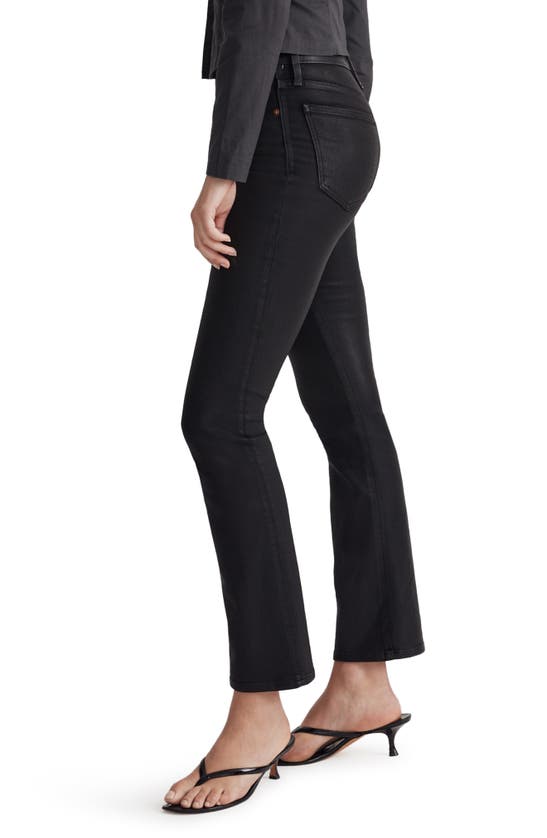 Shop Madewell Kick Out Coated Crop Jeans In True Black
