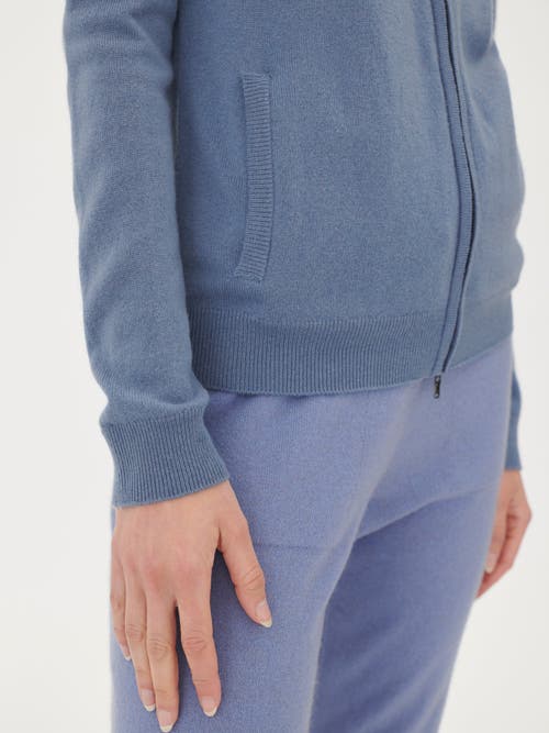 Shop Gobi Cashmere Full-zip Cashmere Cardigan In Purple Impression