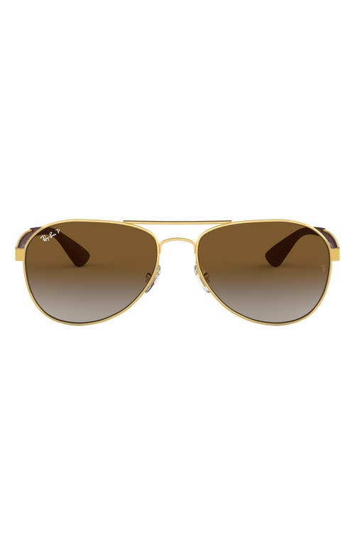 Ray-Ban 61mm Gradient Polarized Aviator Sunglasses in Gold at Nordstrom