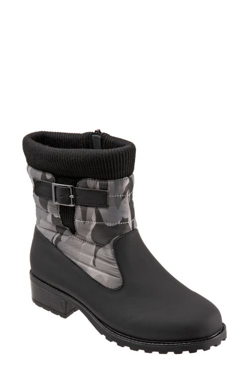 Trotters Berry Weatherproof Mid Boot Black/Camo Rubber/Polyester at Nordstrom,