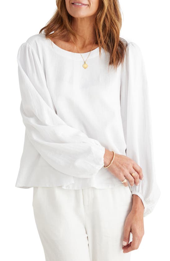 Shop Brave + True Brave+true Dorothy Linen Blend Top In White