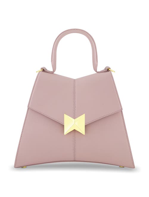 Mac Duggal Gold Plated Hardware Angular Leather Handbag In Wisteria