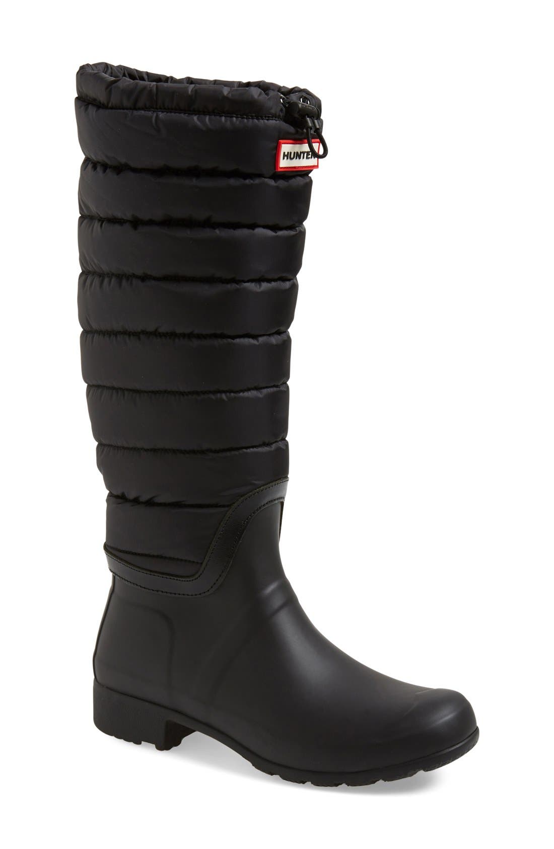 hunter quilted rain boots short