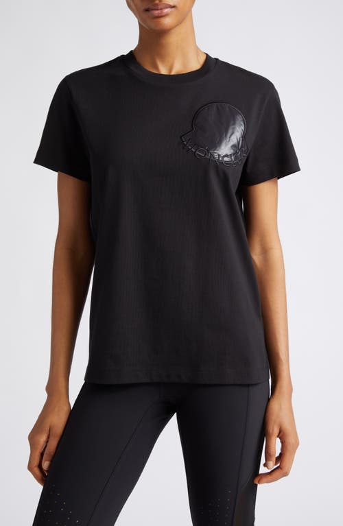 Moncler Logo Embroidered T-Shirt in Black at Nordstrom, Size X-Large