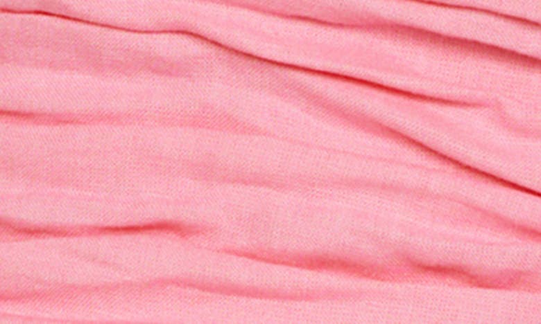 Shop Mango Margot Ruched Strapless Linen Crop Top In Pink