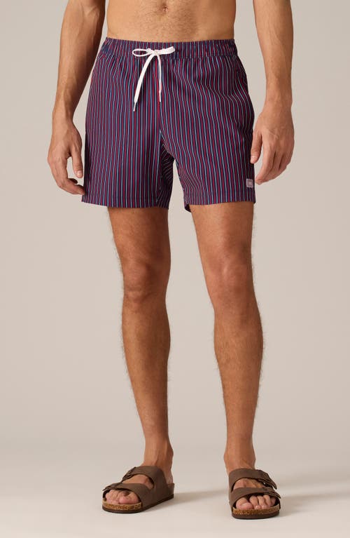 Shop Rhone Rr Swim Trunks In Goji Berry/navy/white Stripe