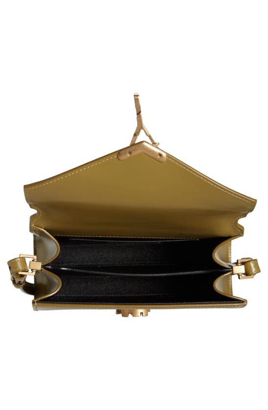 Shop Saint Laurent Mini Cassandra Leather Top Handle Bag In Vert Olive