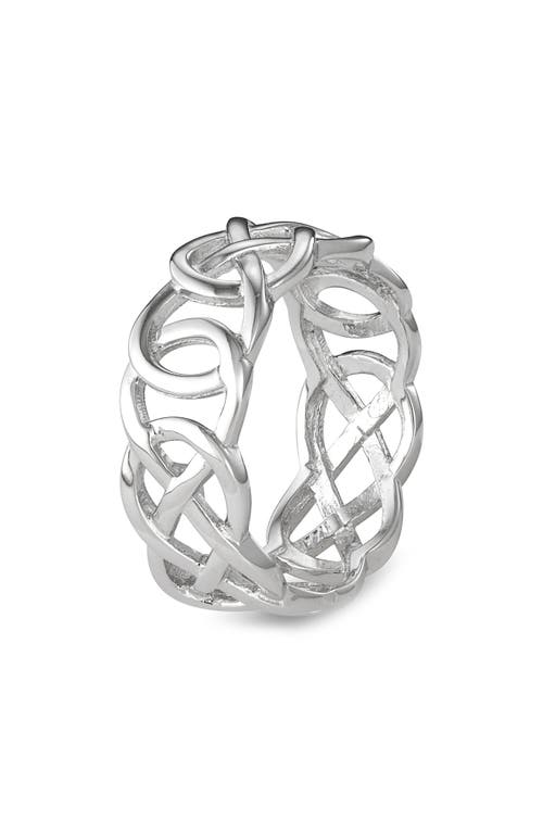 Fzn Sterling Silver Band Ring In Silver