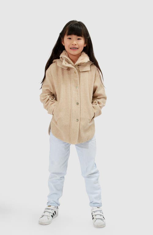 Belle & Bloom When I Grow Up Detachable Hooded Coat In Pale Oat