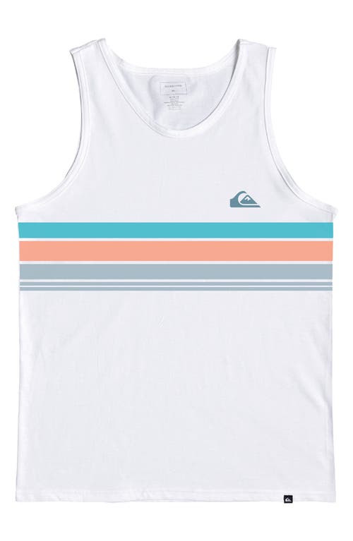 Quiksilver Everyday Stripe Graphic Tank In White