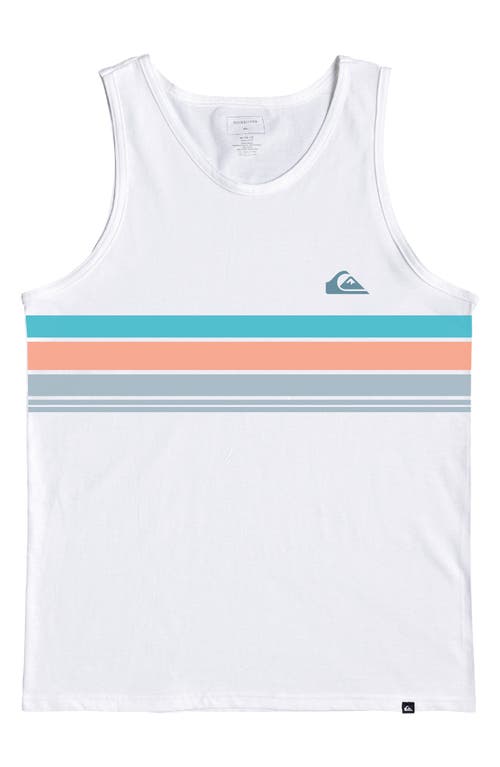 Shop Quiksilver Everyday Stripe Graphic Tank In White