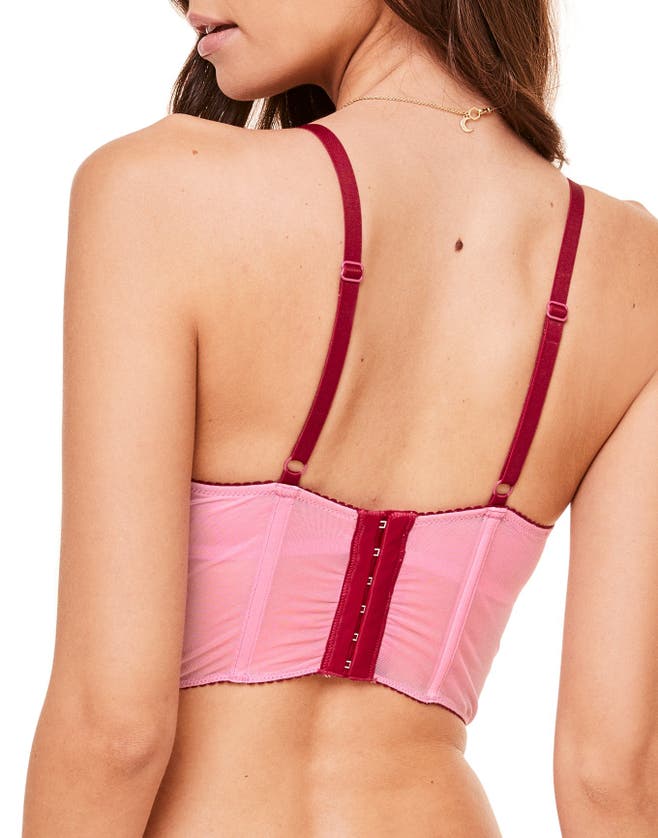 Adore Me Caroline Unlined Cropped Bustier In Medium Pink