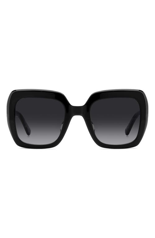 Shop Kate Spade New York Naomis 52mm Gradient Square Sunglasses In Black/grey Shaded