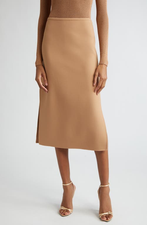 Michael Kors Collection Stretch Wool Skirt Suntan at Nordstrom,