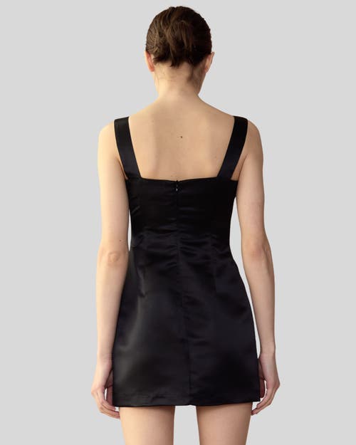 Shop Cynthia Rowley Gigi Satin Dress In Black