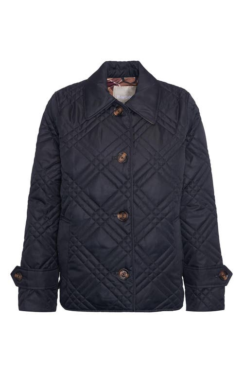 Shop Barbour Walton Quilted Jacket In Black/muted Cabernet Tartan