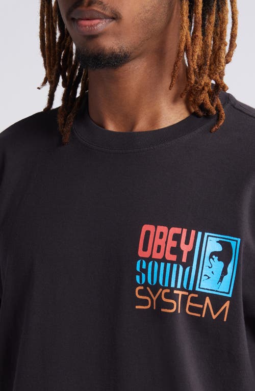 Shop Obey Sound System Graphic T-shirt In Vintage Black