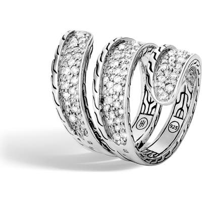 John Hardy Classic Chain Pave Diamond Wrap Ring