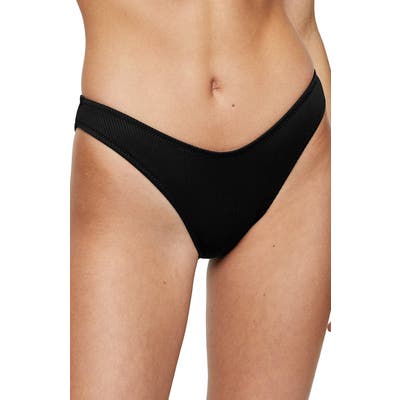 Topshop Ribbed High Leg Bikini Bottoms