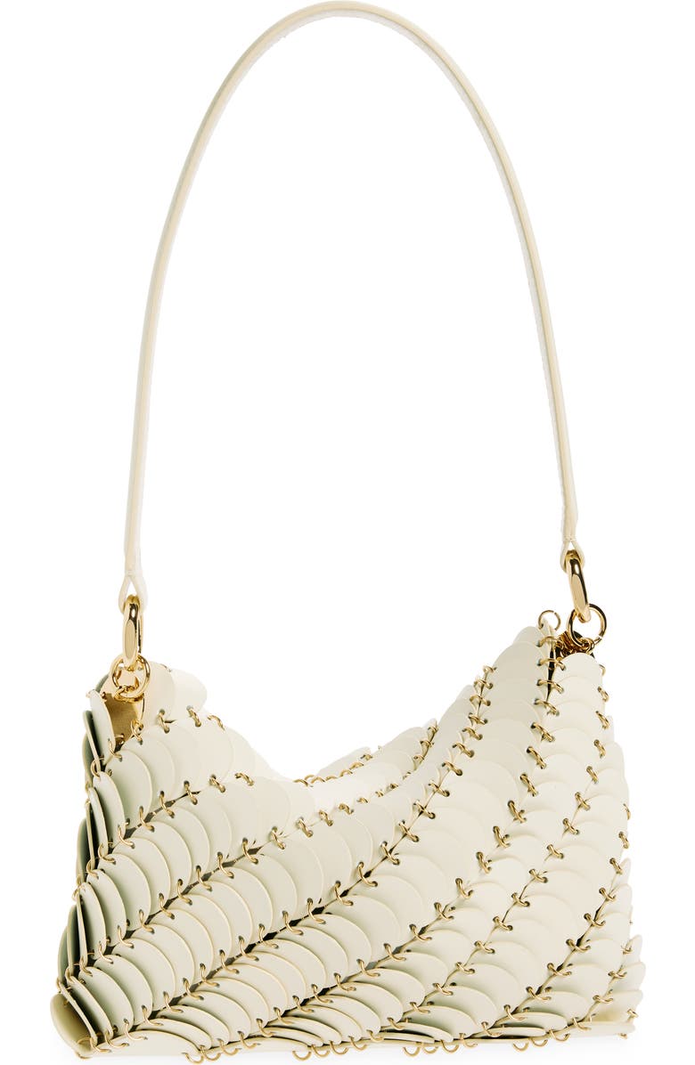 Rabanne Sac Leather Hobo Bag, Alternate, color, Cream / Gold