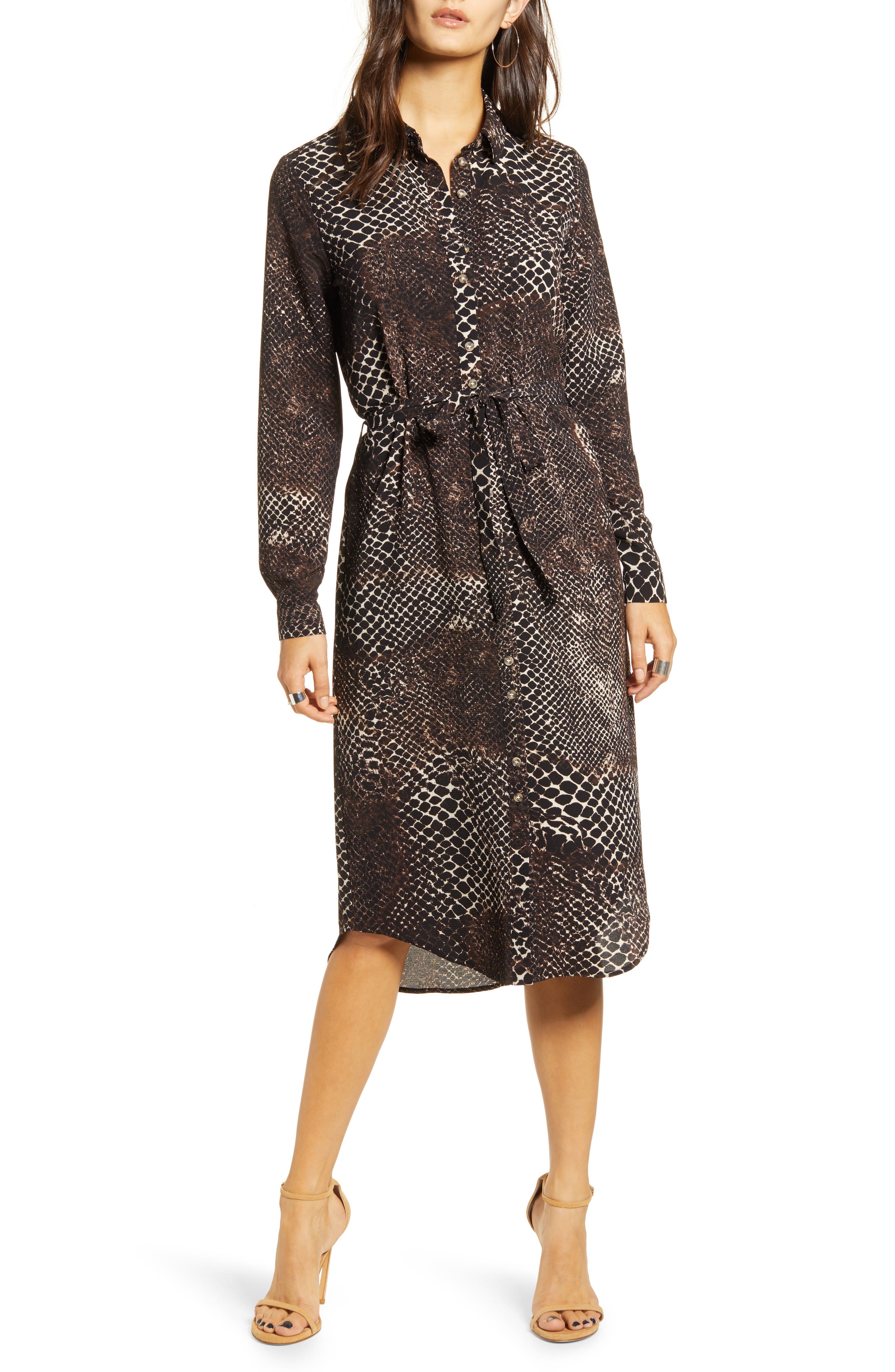 sasha snake print shirt dress