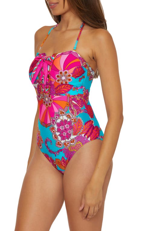 Shop Trina Turk Meliani One-piece Swimsuit In Blue/pink Multi