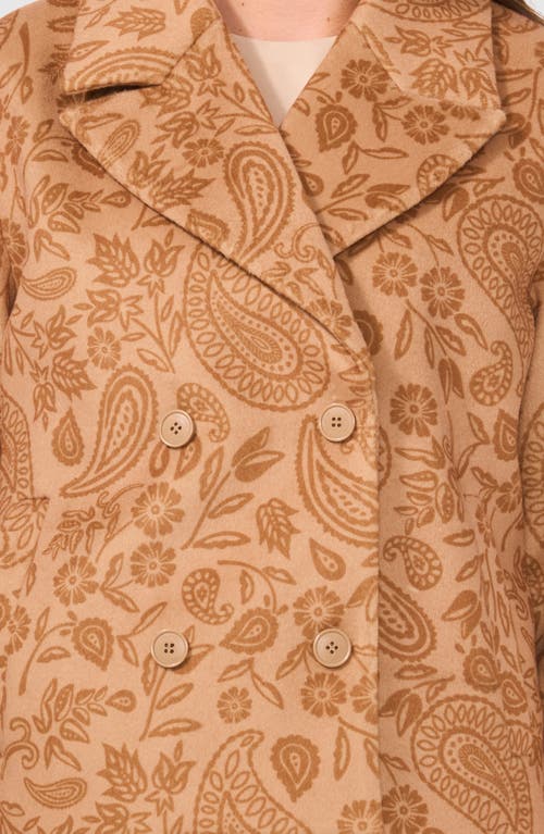 Shop Halogenr Halogen(r) Paisley Double Breasted Jacket In Warm Truffle Brown Paisley