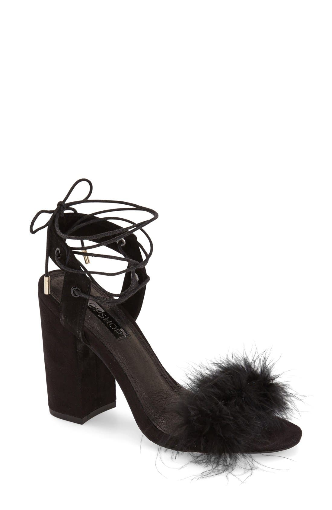 marabou feather heels
