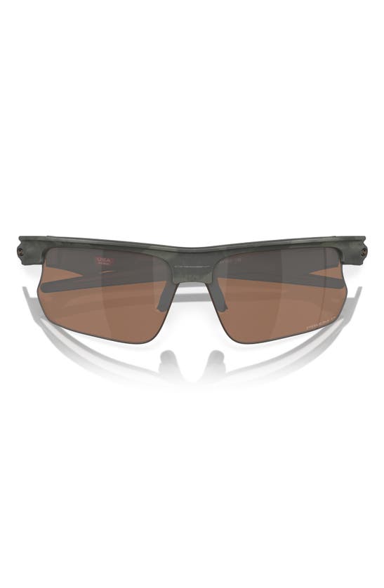 Shop Oakley Bisphaera 68mm Prizm™ Gradient Oversize Polarized Rectangular Sunglasses In Olive