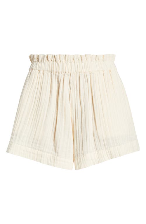 Shop Roxy What A Vibe Organic Cotton Gauze Shorts In Parchment