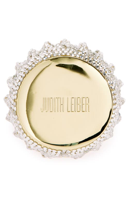 Judith Leiber Embellished Bonbon Pillbox In Champagne Rhinestone Multi