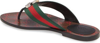 Black Kika GG-buckle Web-stripe leather sandals, Gucci