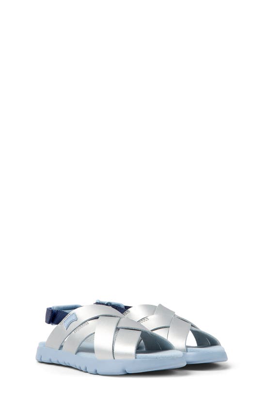 Shop Camper Kids' Oruga Slingback Sandal In Medium Gray