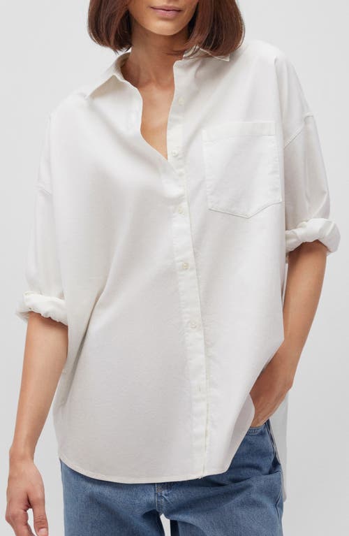 Mavi Jeans Long Sleeve Cotton Button-up Shirt In White