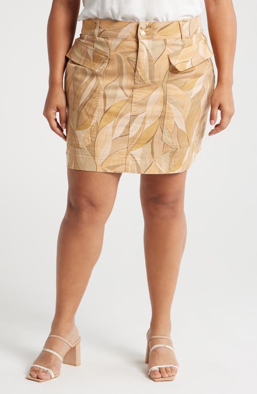 'Ab'Solution Patch Pocket Stretch Cotton Skirt in Pale Oak Multi