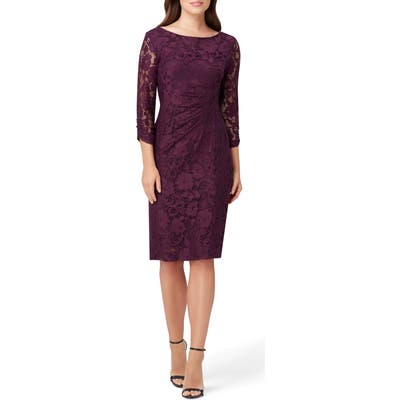 Tahari Lace Sheath Dress, Purple
