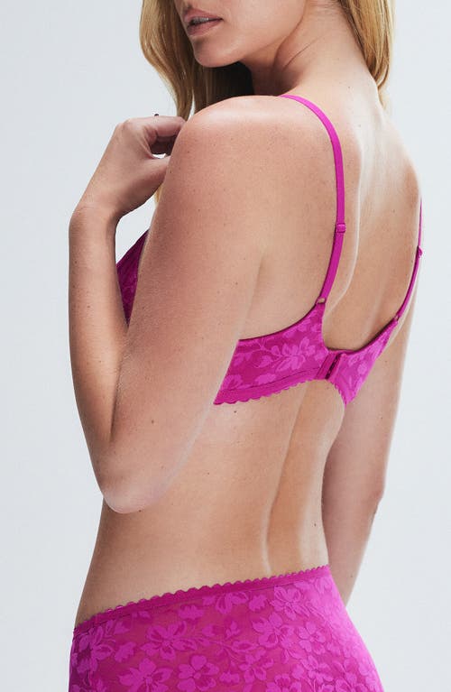 Savage X Fenty Lavish Lace Unlined Plunge Bra In Purple Passionfruit