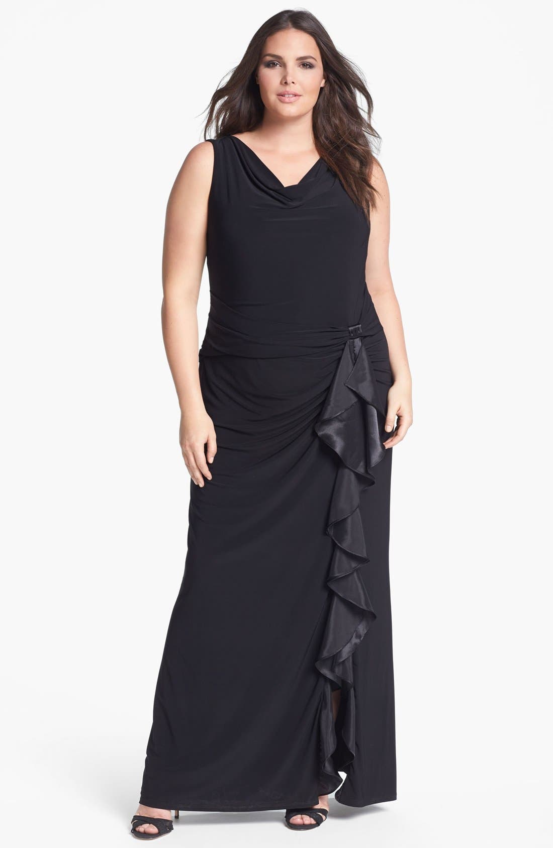 Betsy & Adam Ruffled Jersey Dress (Plus Size) | Nordstrom