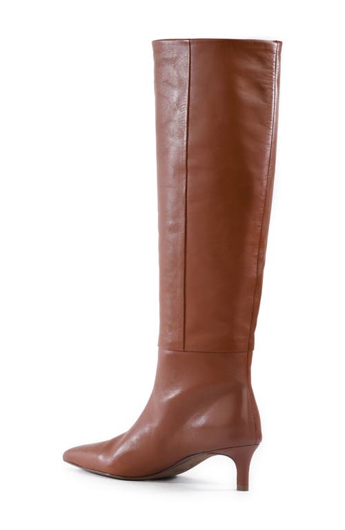 Shop Seychelles Rose Pointed Toe Over The Knee Kitten Heel Boot In Tan Leather