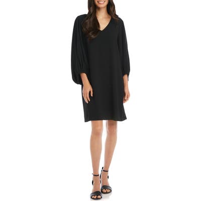 Karen Kane Bishop Sleeve Crepe Shift Dress, Black