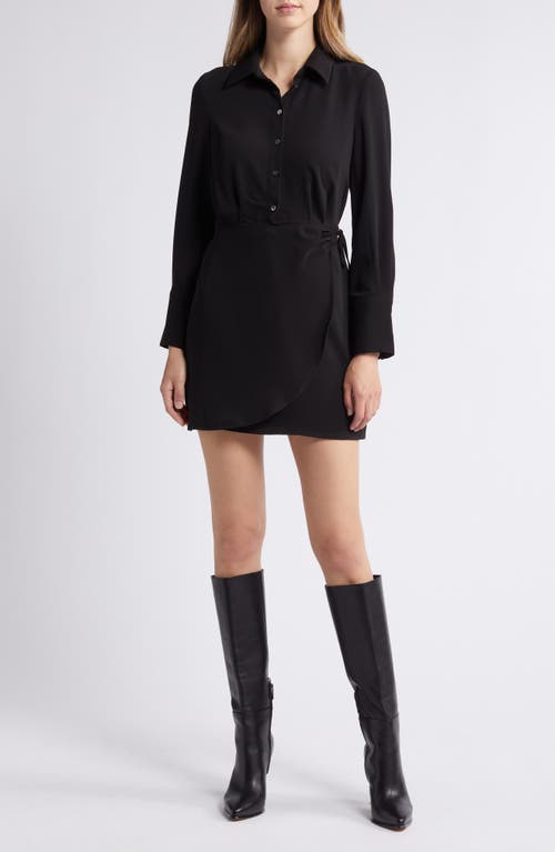 Shop Sam Edelman Long Sleeve Sheath Shirtdress In Black