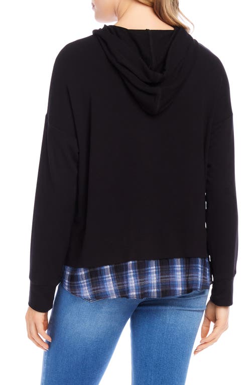 Shop Karen Kane Contrast Hem Hoodie In Black