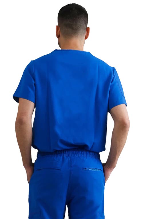 Shop Members Only Manchester 3-pocket Scrub Top In Royal Blue