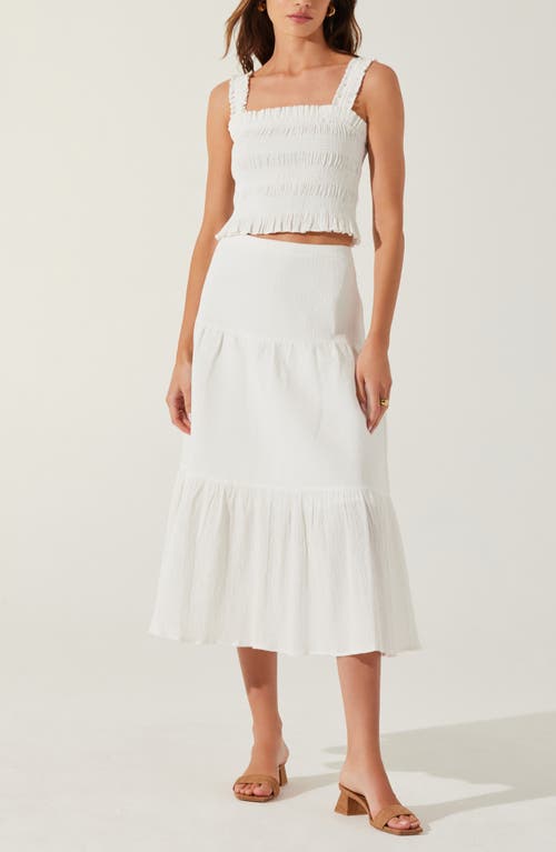 Shop Astr The Label Shirred Cotton Camisole In White