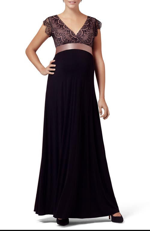 Rosa Lace Maternity Gown in Black